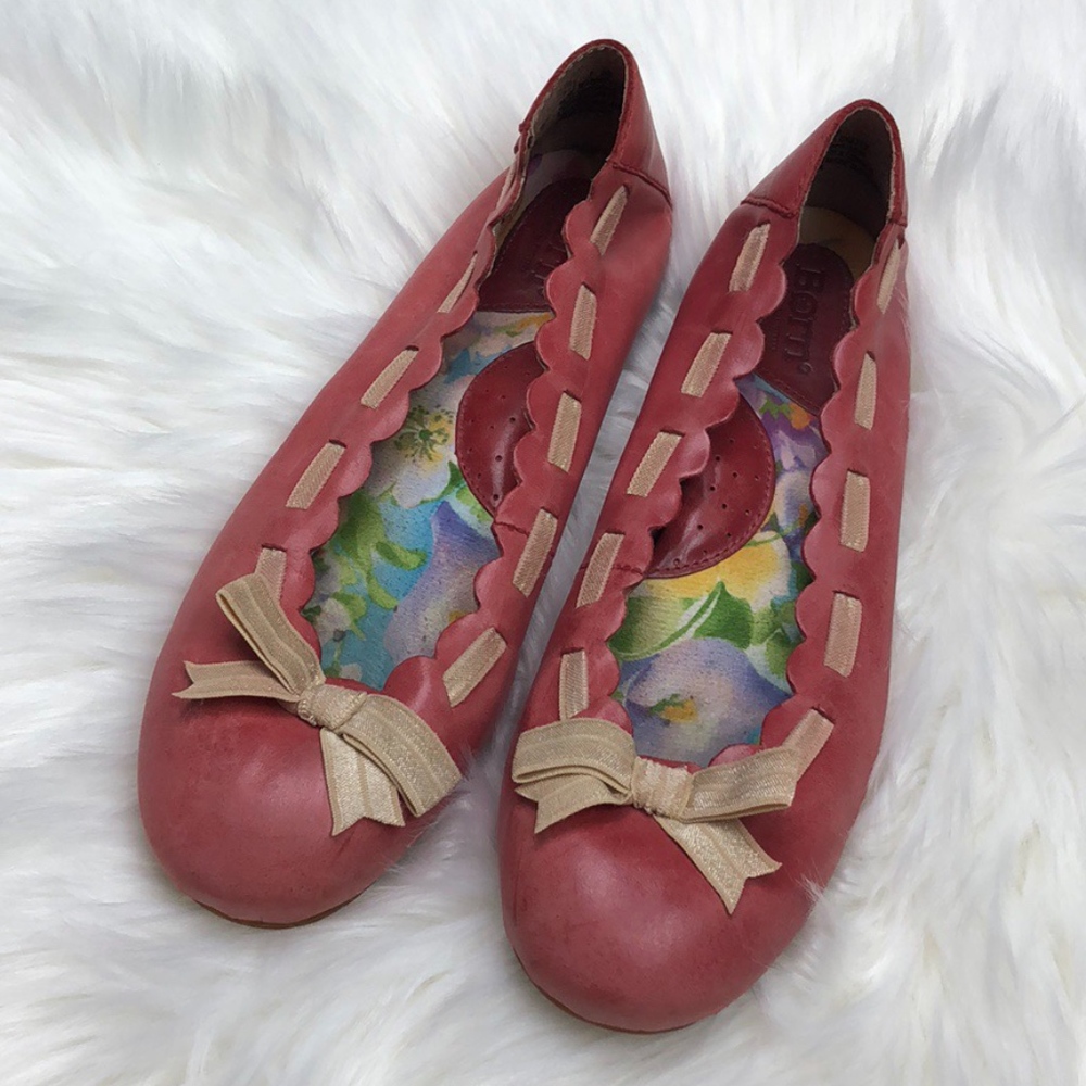 Born Leather Ribbon Bow Flats